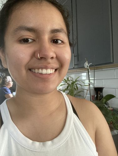 Customer photo review of Titanium Micro Gem Hinged Nose Hoop