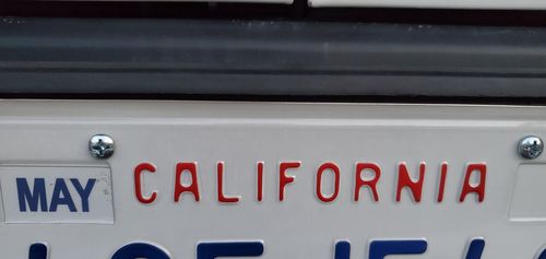 Customer photo review of 1992 CALIFORNIA LICENSE PLATE 6"x12" (156.5mm x 305mm)