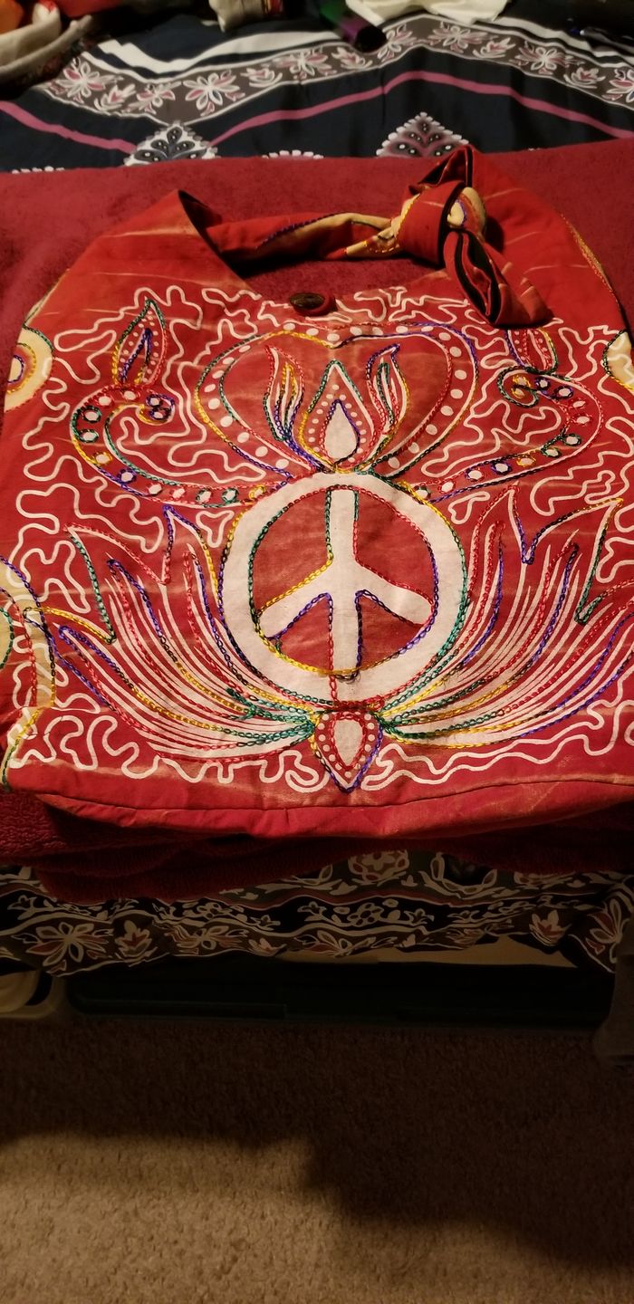 Customer photo review of Perpetual Peace Tie Dye Shoulder Bag