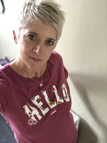 Customer photo review of Organic Cotton Floral Hello T-Shirt - Berry