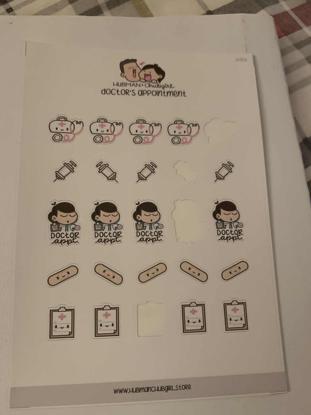 Customer photo review of Doctor's Appointment Planner Stickers