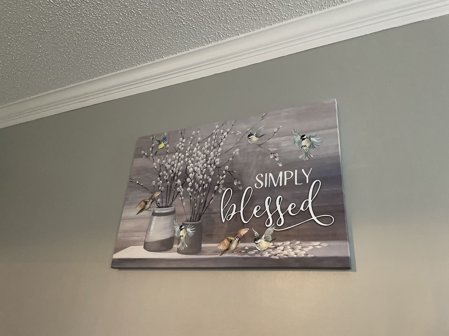 Customer photo review of Christian canvas wall art, Simply blessed wall decor