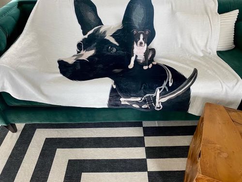 Customer photo review of Custom Pet Fleece Blanket