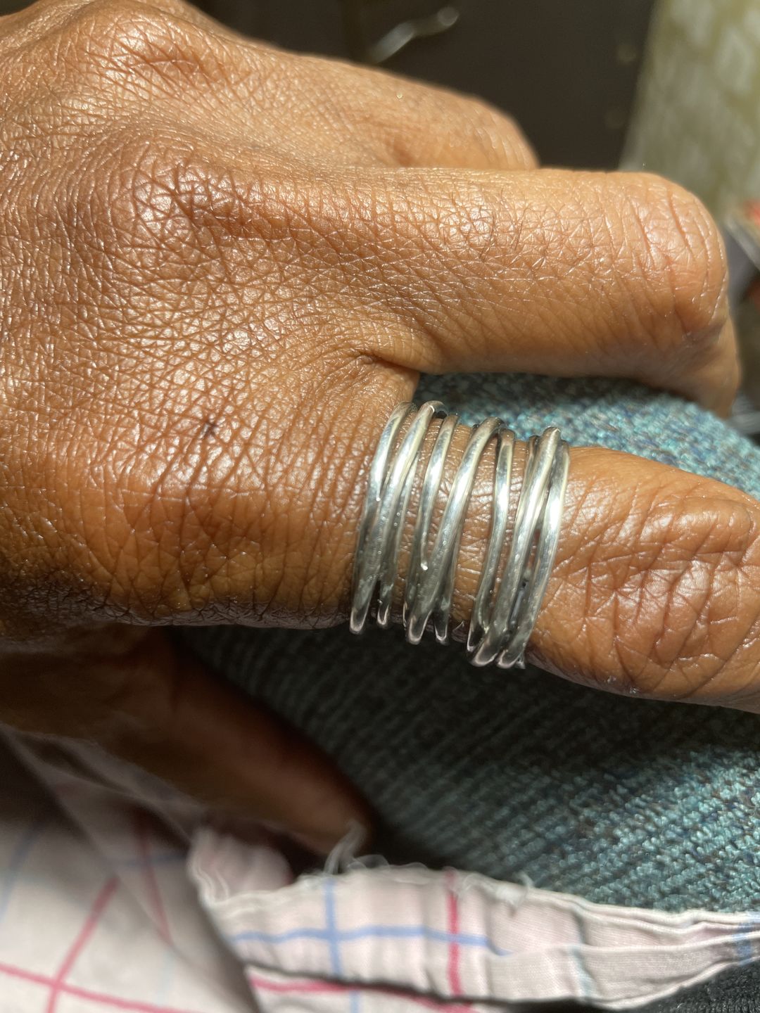 Customer photo review of Chunky Wrap Wide Band Ring Sterling Silver