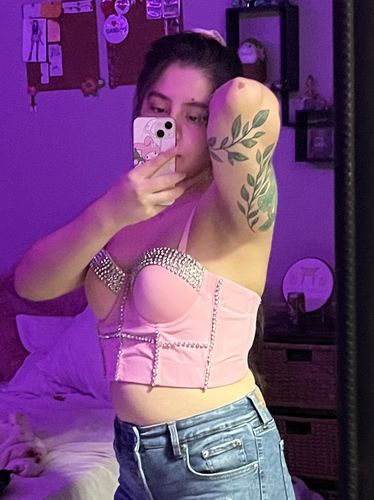 Customer photo review of Mia Diamante Corset (PINK)