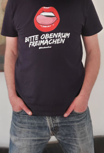 Customer photo review of ORGANIC SHIRT BUBEN • BITTE OBENRUM FREIMACHEN / #MASKENFREI