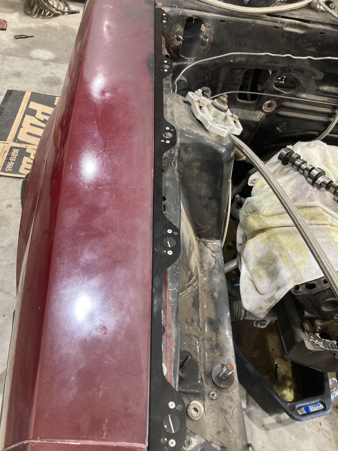 Customer photo review of Motion Raceworks 1979-93 Fox Body Dzus Hood Rails (38.75") (Black Anodized)