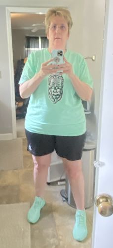 Customer photo review of Glory Days Apparel - Queen CLT Bandana Mint T-Shirt