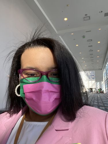 Customer photo review of Disposable Mask. 10 pc pack