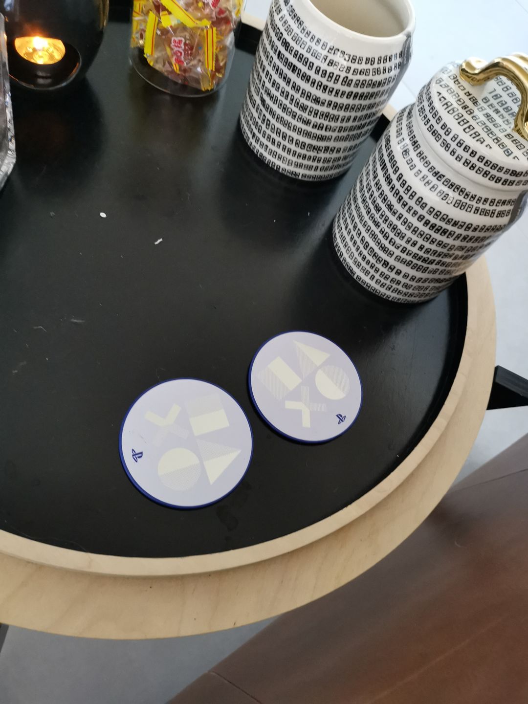 Customer photo review of PlayStation Metal Coasters PS5