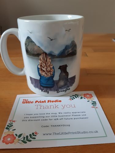 Customer photo review of Girl & Dogs - Life is better with a dog Personalised Mug