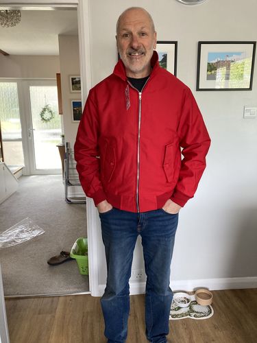 Customer photo review of Mens Classic Harrington Jacket - Red