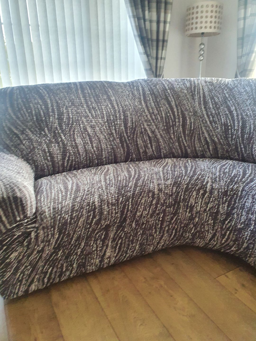 Customer photo review of Corner Sofa Cover - Grey, Universo Microfibra Printed