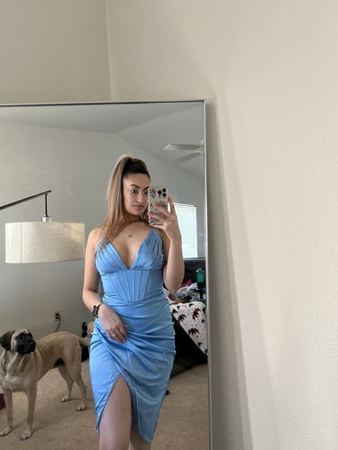 Customer photo review of Goddess Corset Dress (BLUE)
