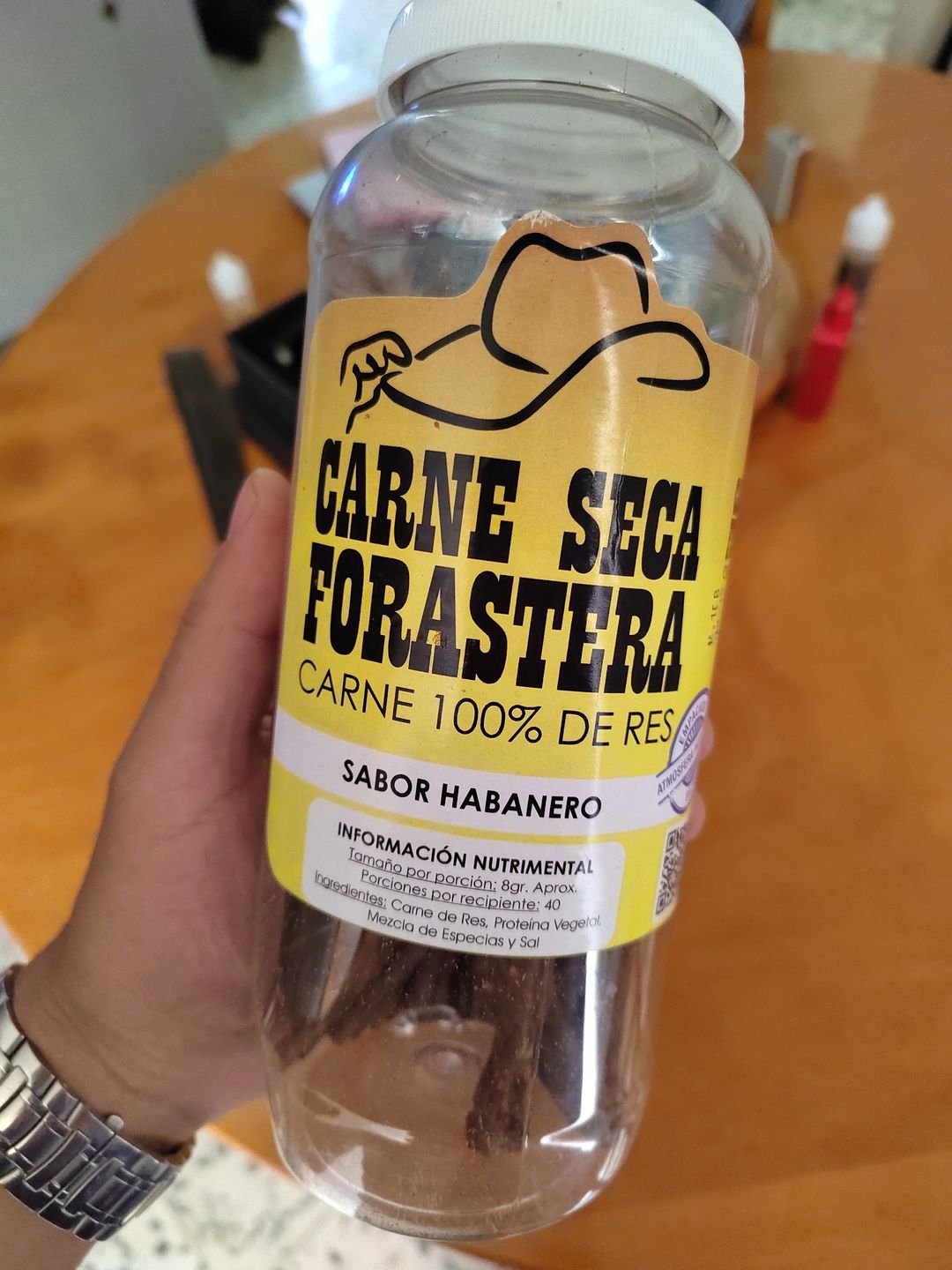 Customer photo review of Tiras de carne seca sabor Habanero