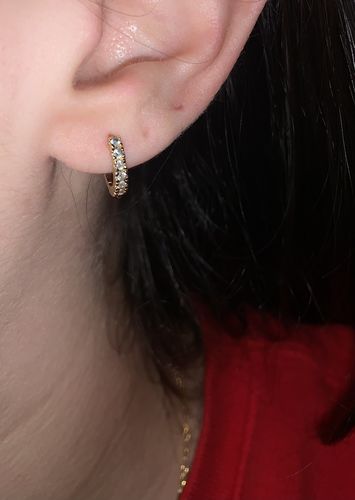Customer photo review of White Stone Hoops