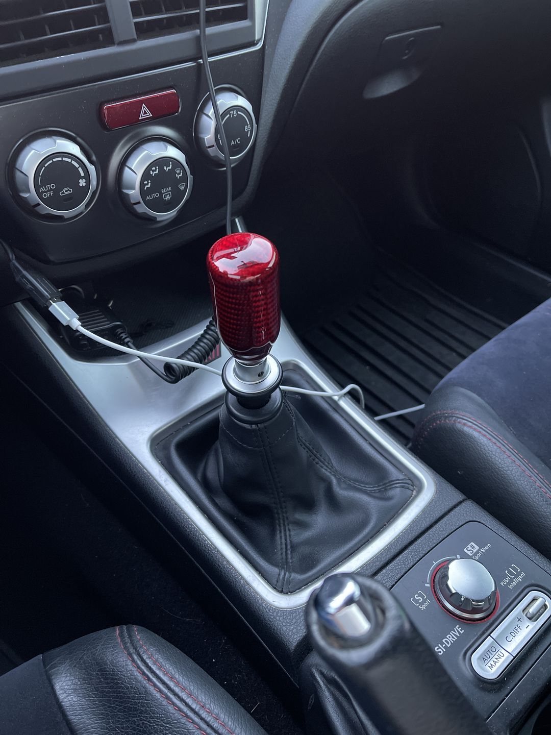 Customer photo review of Red Carbon Fiber Handle Shift Knob