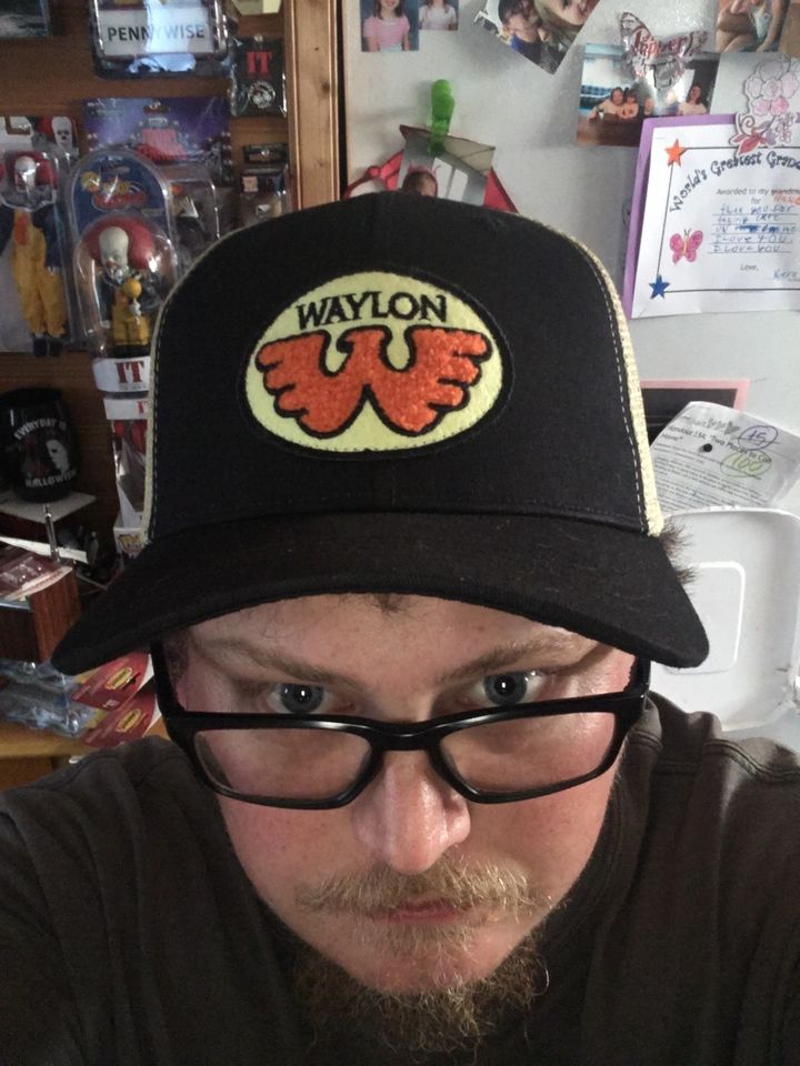 Customer photo review of Flying W Patched Waylon Jennings Trucker Hat