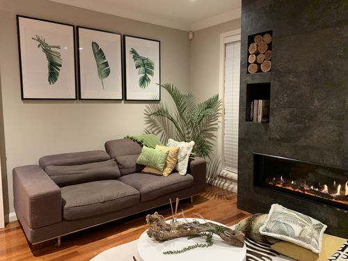 Customer photo review of Green Banana Palm Trio - Three Piece Tropical Banana Palm Leaf Print Set - Catch