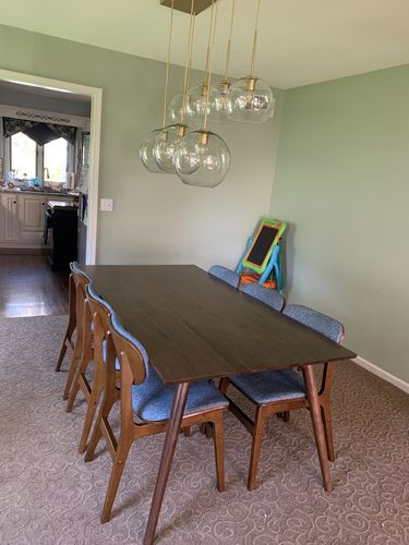 Customer photo review of Modern 7-Light Sculptural Glass Globe Pendant Chandelier