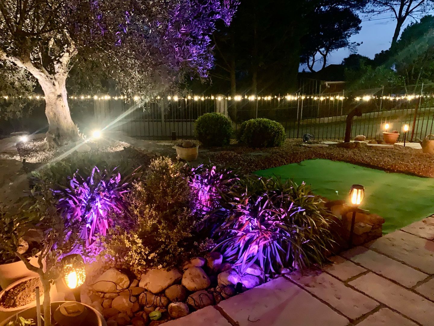 Customer photo review of TSUN RGB LED Outdoor Solar Spotlight