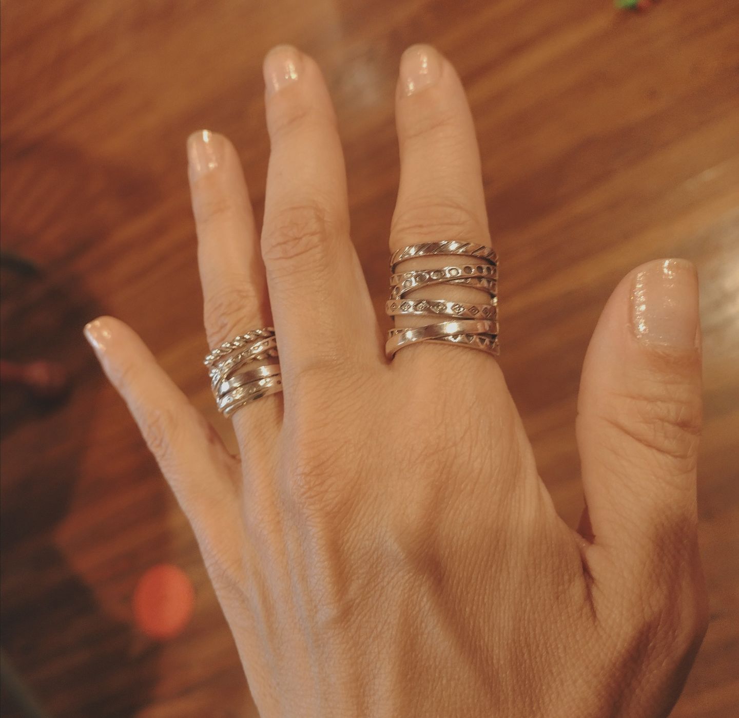 Customer photo review of Wrap Ring with Boho Engraving Sterling Silver