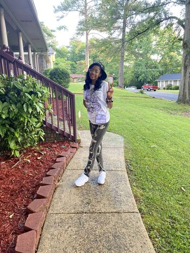 Customer photo review of Jordan 11 Low Pure Violet DopeSkill T-Shirt Bear Steals Sneaker Graphic