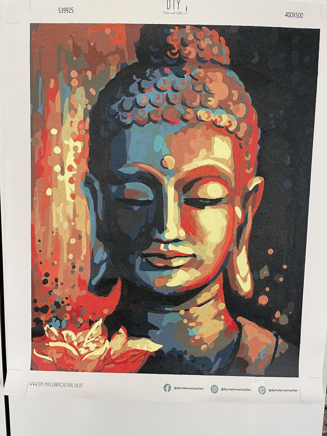 Customer photo review of Malen nach Zahlen - Buddha mit Blume