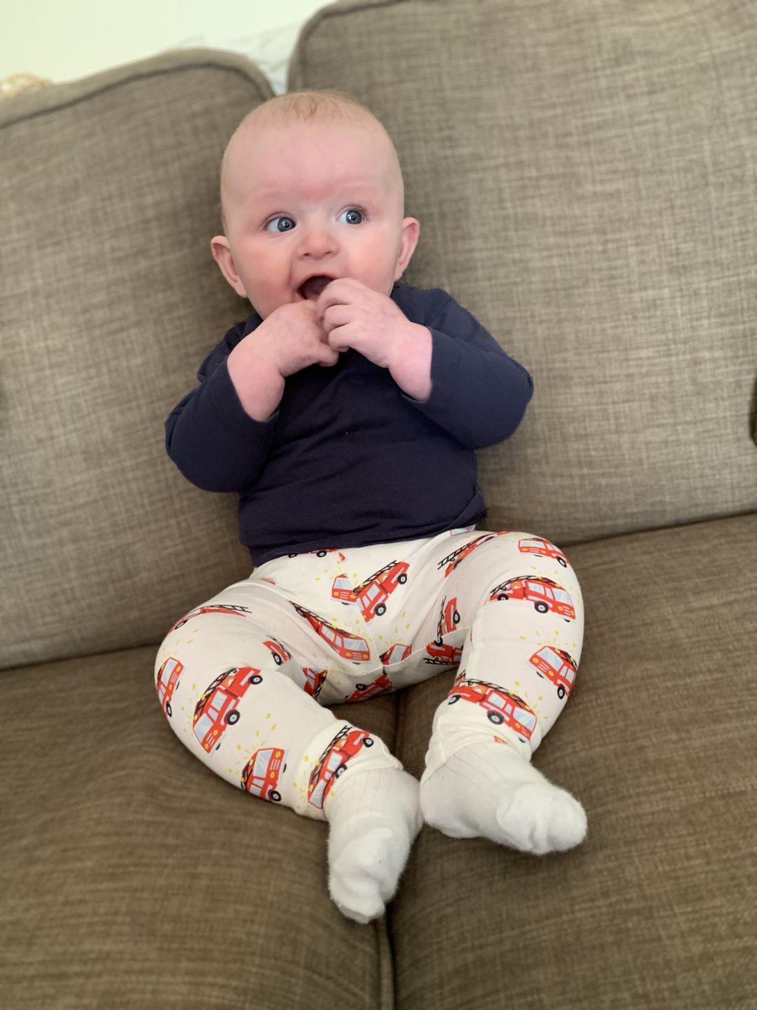Customer photo review of Fire Engines Cotton Jersey Fabric