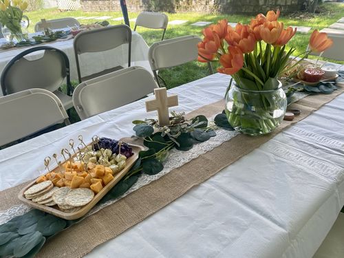 Customer photo review of Wood & Bamboo, Rectangular Tray, 11"W X 7 1/2"L X 3/4"H, Plastic, Bamboo