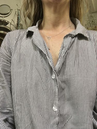 Customer photo review of Hoop Pendant Choker Necklace 925 Silver Minimalist Jewelry