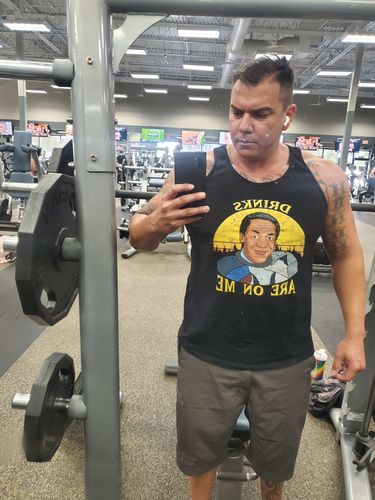 Customer photo review of Drinks On Me Tank Top