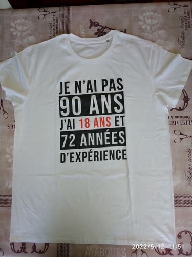 Customer photo review of T-shirt Homme Anniversaire 90 ans Expérience