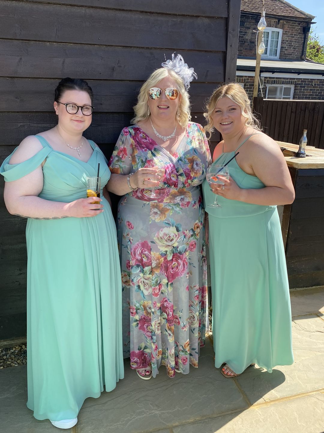 Customer photo review of Isabelle Silver Pink Float Sleeve Maxi Dress