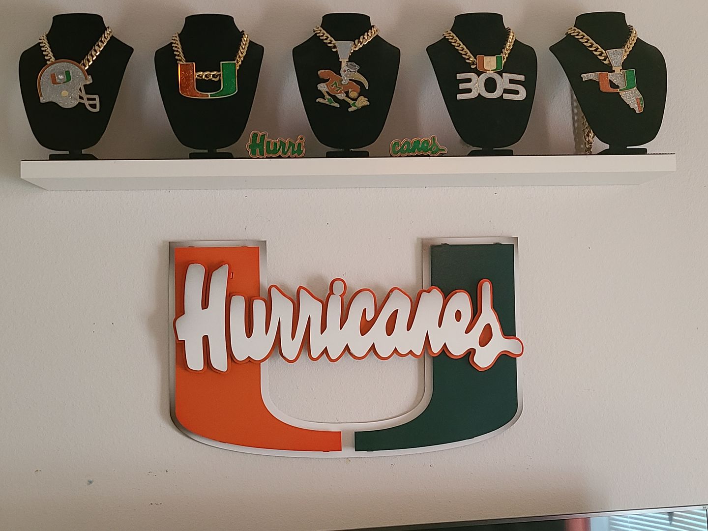 Customer photo review of Miami "Hurricanes on U" 3D Vintage Metal Wall Art