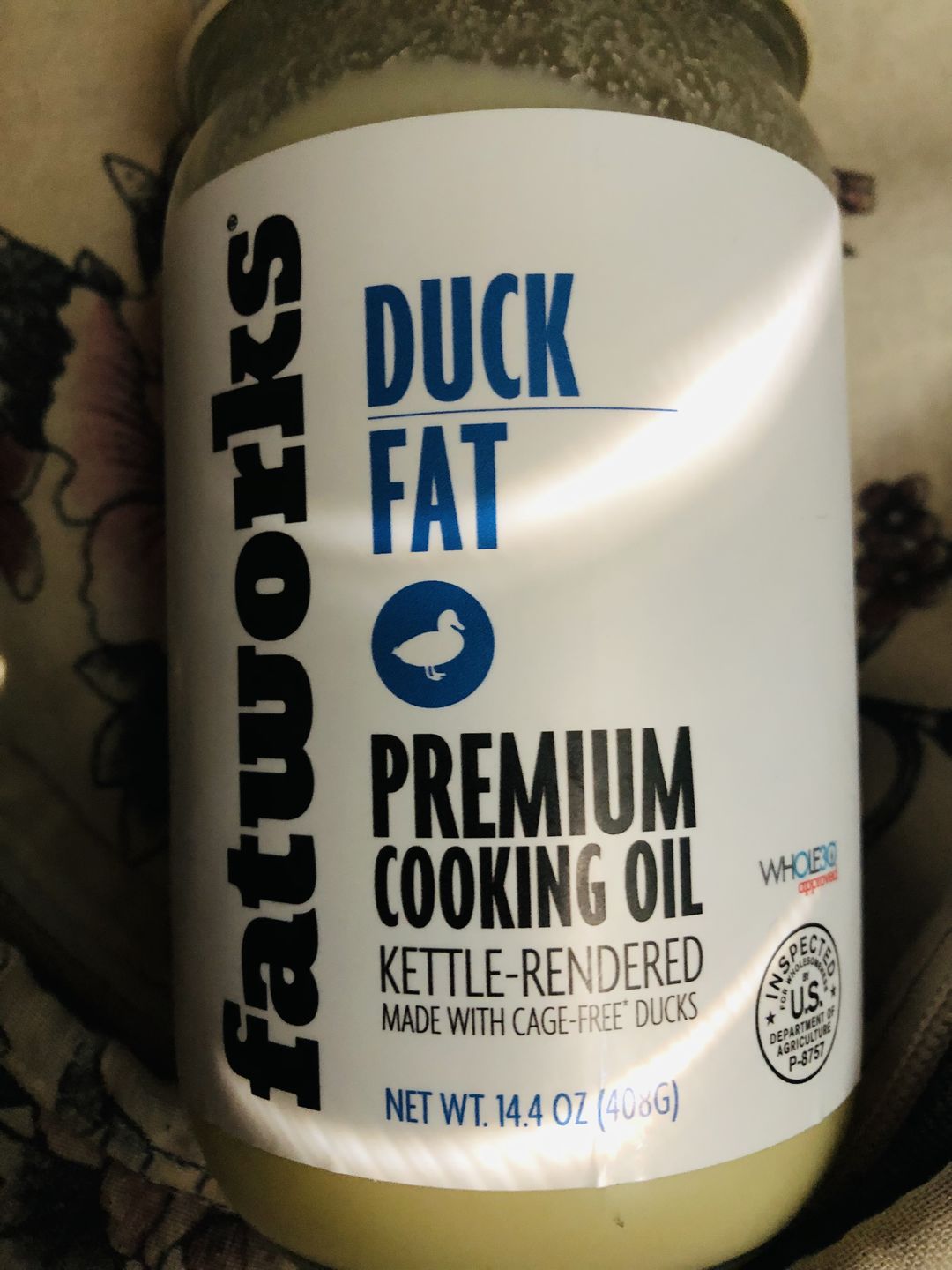 Customer photo review of Cage Free Duck Fat (14 oz)