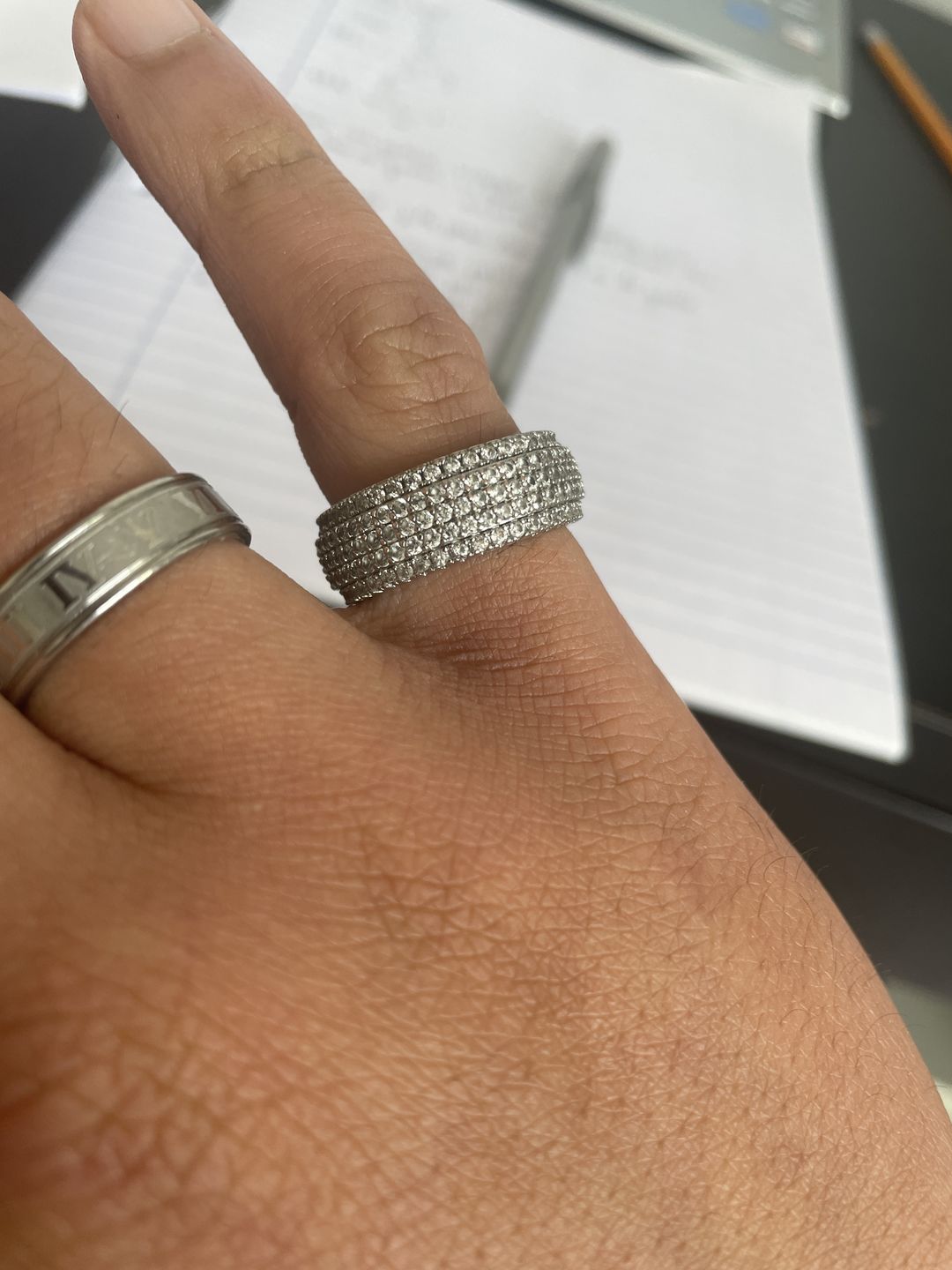 Customer photo review of Double Row Diamond Ring - White Gold