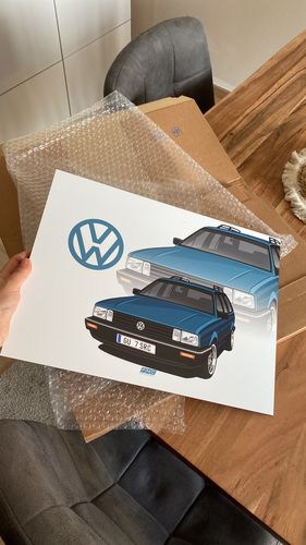 Customer photo review of Dein von Hand gezeichnetes Fahrzeug als Metall Poster