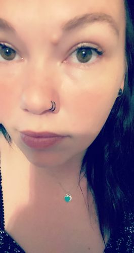 Customer photo review of Double Nose Hoop