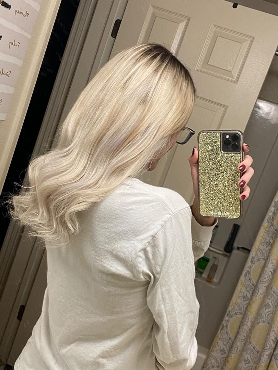 Customer photo review of Sunny Hair Tape in Extensions in Lightest Blonde Human Hair Extensions #60