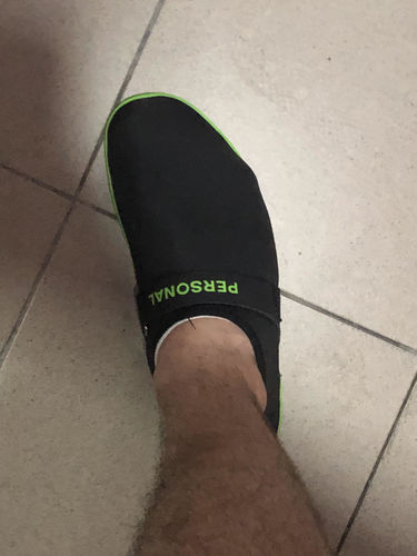 Customer photo review of Personal Record Deadlift Slippers- PR914 - Black/Neon