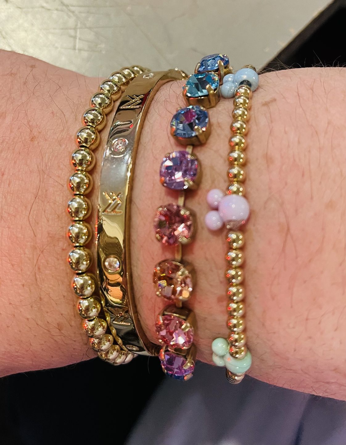 Customer photo review of Arista Bracelet in Cotton Candy Ombré