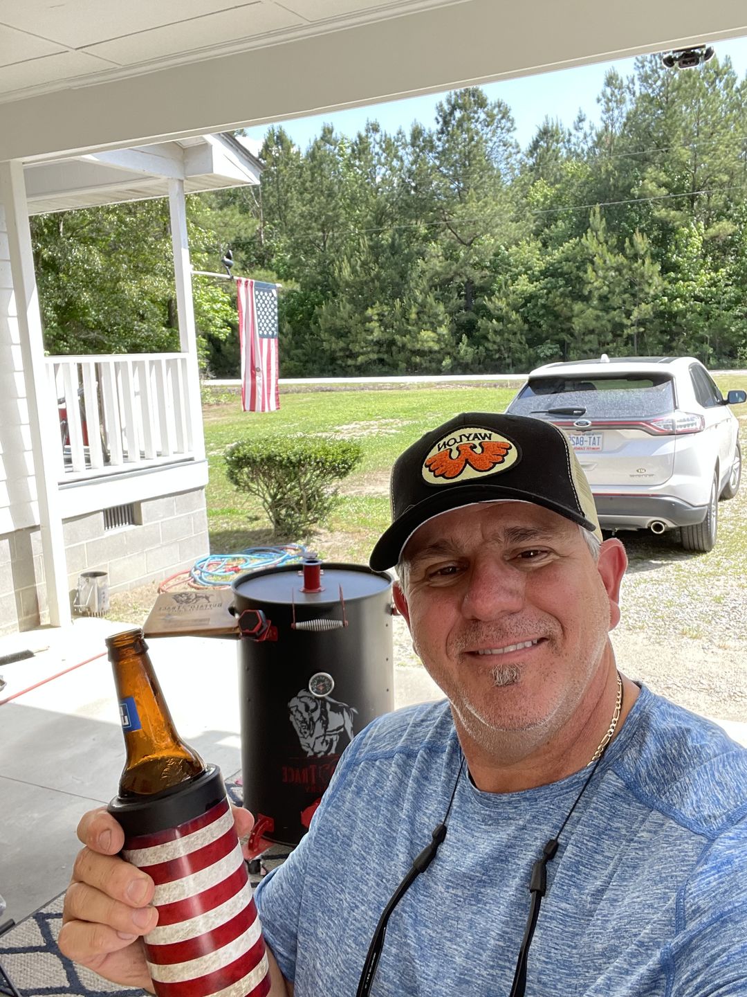 Customer photo review of Flying W Patched Waylon Jennings Trucker Hat