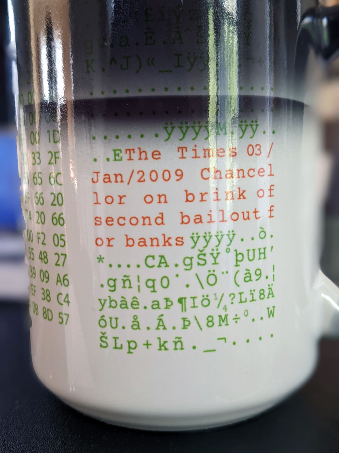 Customer photo review of Genesis Block Color Changing Mug