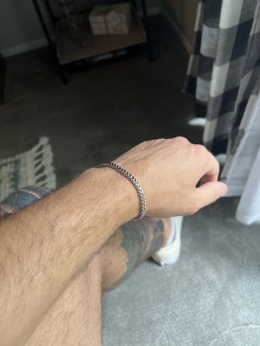 Customer photo review of 4mm Franco Link Engravable Bracelet