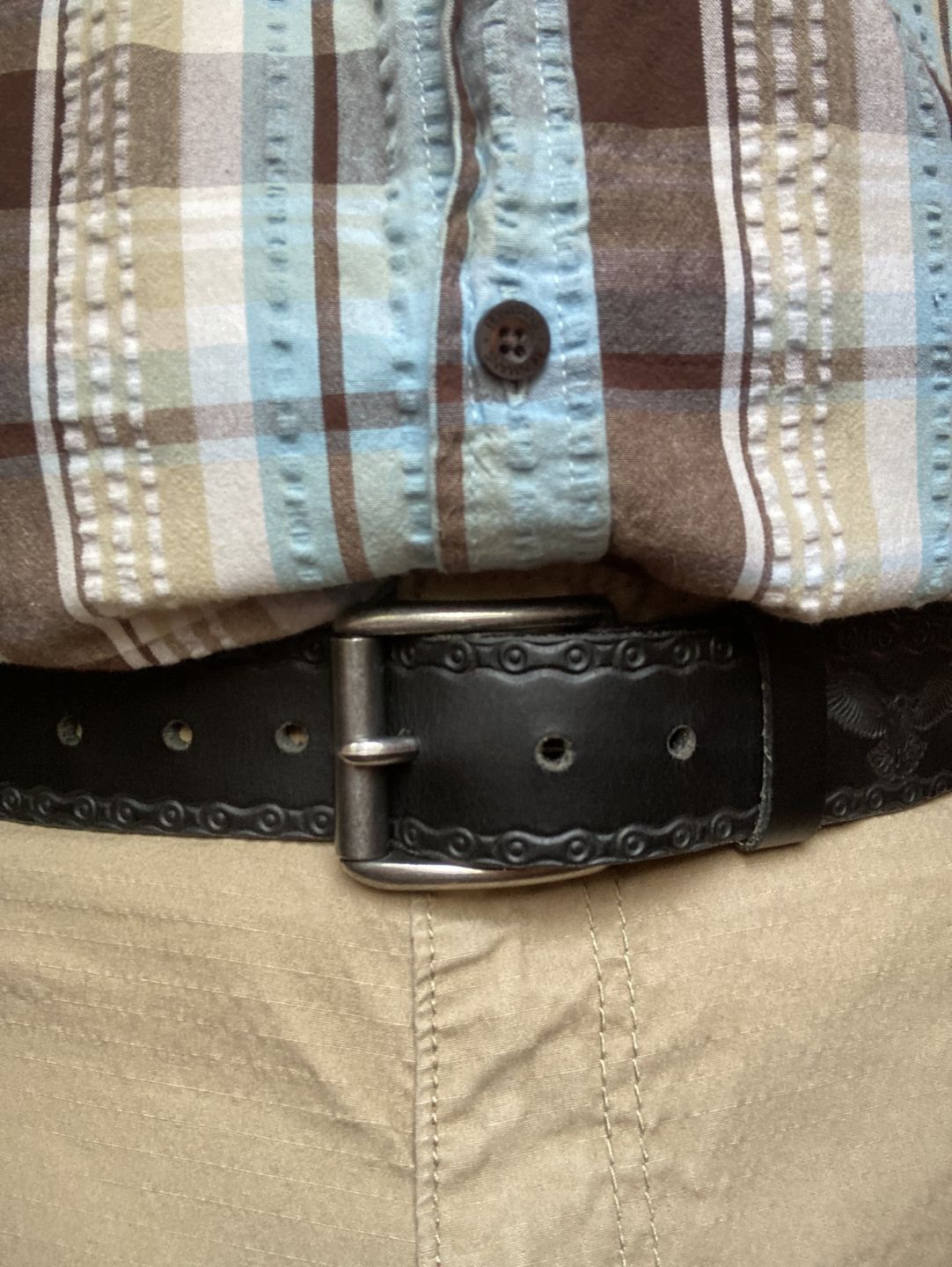 Customer photo review of The Eagle Belt- Black Embossed 100% Real Leather Belt