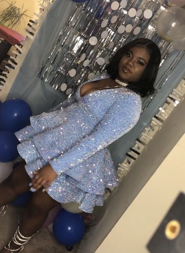 Customer photo review of “Jade” baby blue  (MADE TO ORDER)