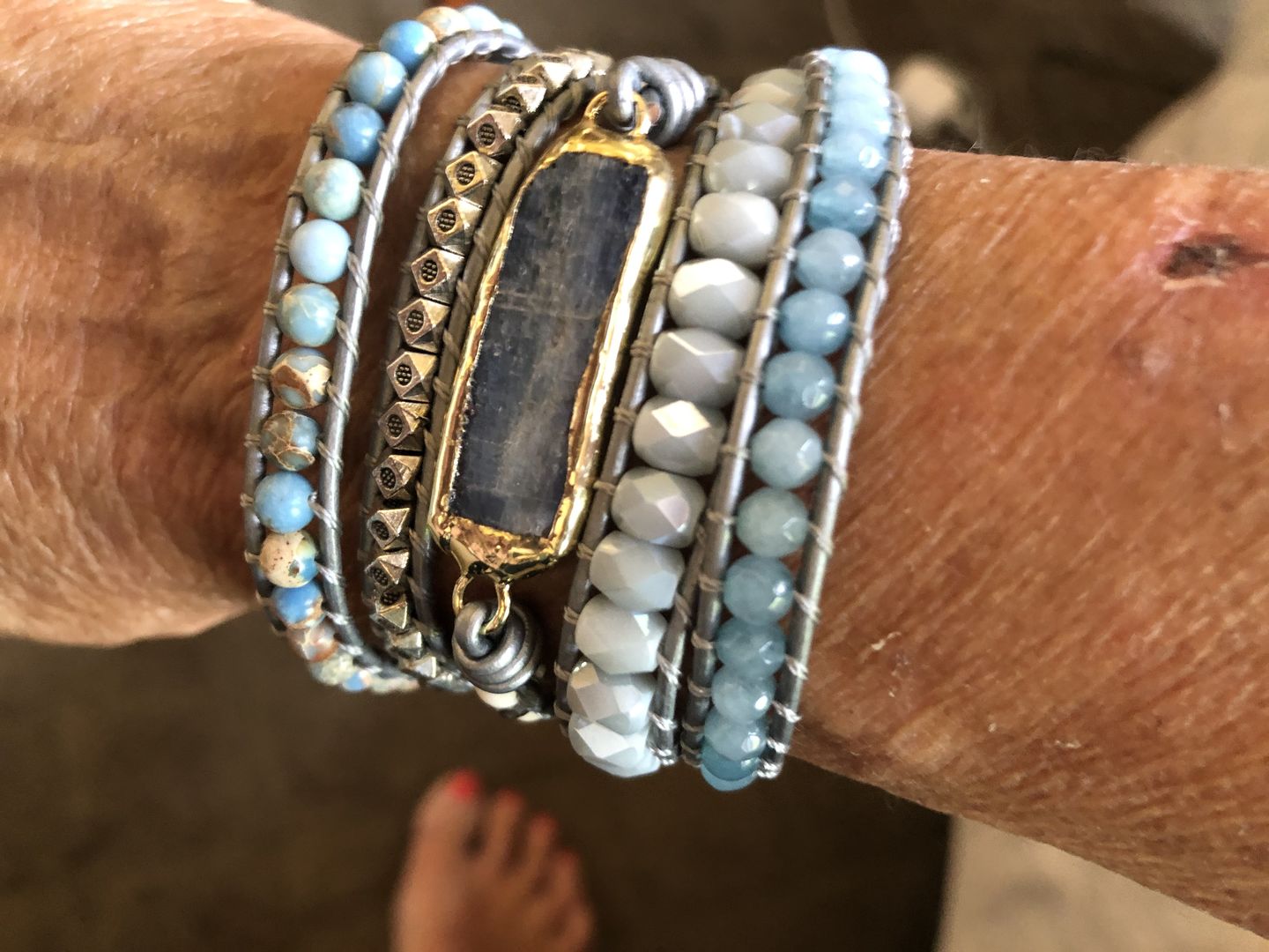 Customer photo review of Healing Topaz Wrap Bracelet