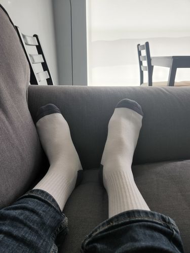 Customer photo review of J.B. Field's Athletic "Bamboo Sport Crew" Socks