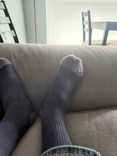 Customer photo review of J.B. Field's Athletic "Bamboo Sport Crew" Socks